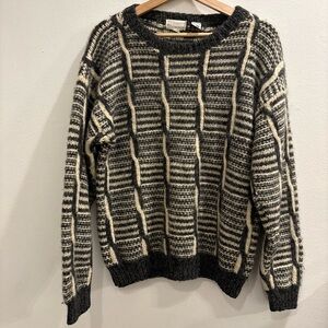 Wool grey and cream Crewneck Sweater